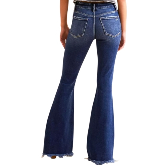 FLYING MONKEY Mid Rise Flare stretch destroyed jeans BY4668R The Buckle sz25x31L - Picture 3 of 15